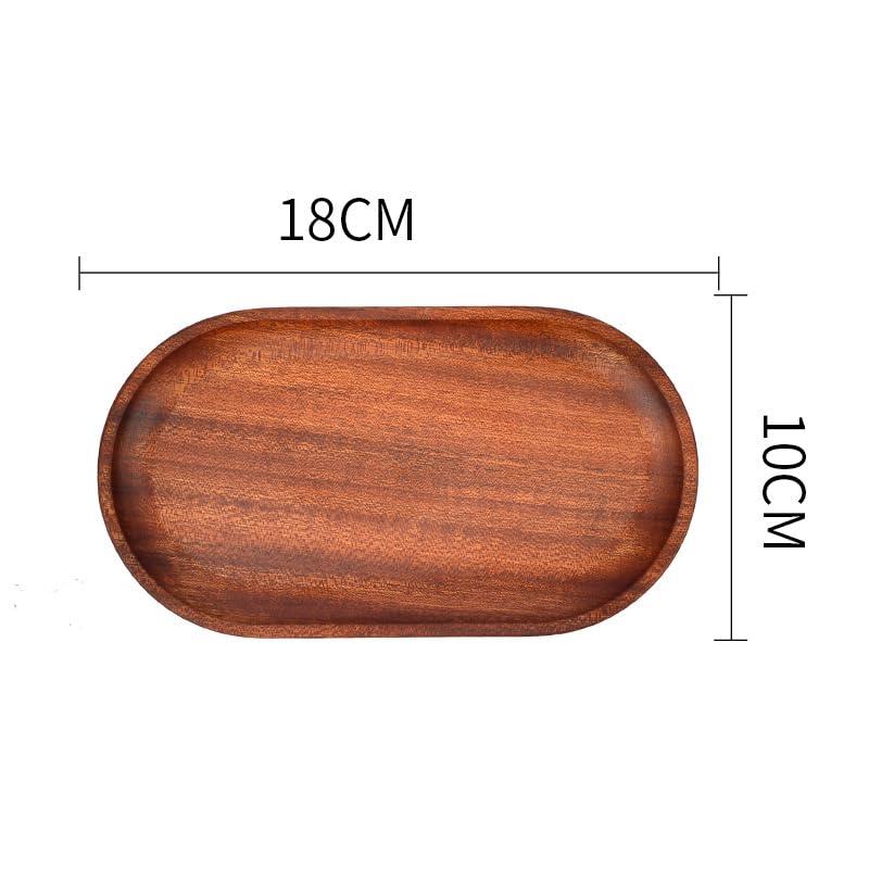 Linwnil 2 Pack Solid Wood Coffee Serving Platters and Trays of Natural Wood with Edge, Rectangular Avoid Sliding and Spilling Food (Walnut Trays x 2Pack)
