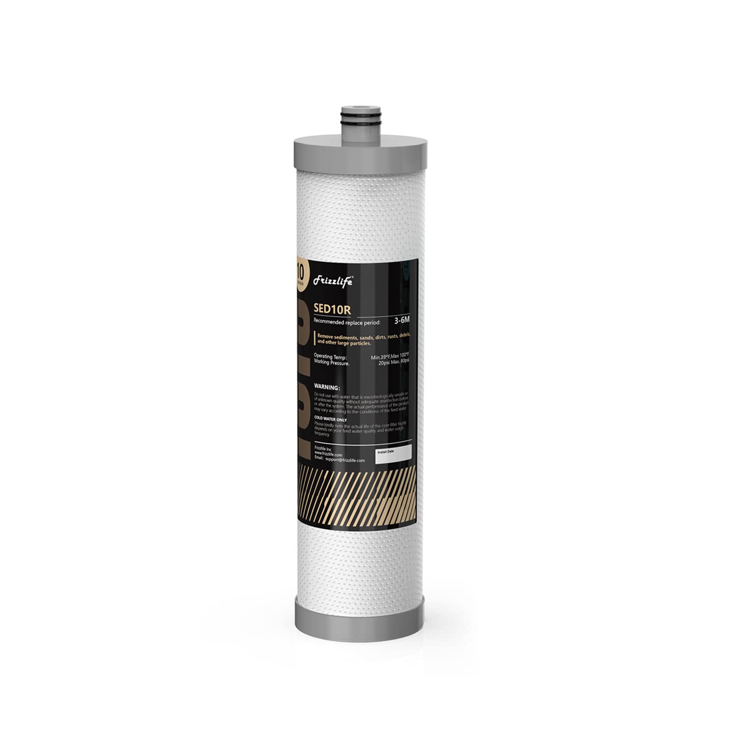 Frizzlife SED10R (1st Stage) Replacement Filter Cartridge for DW10, TW10, DW10F, TW10F Under Sink Water Filters