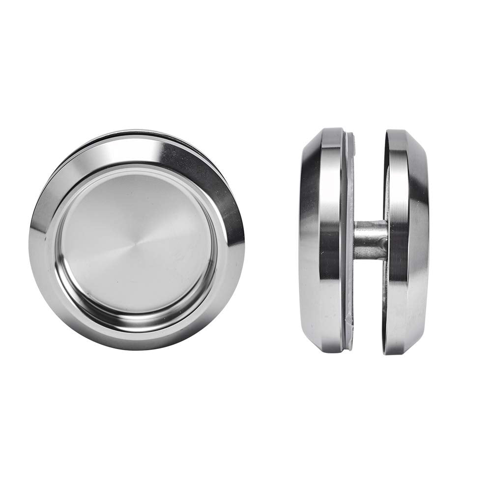 DEEKOUDT Stainless Steel Shower Glass Door Sliding Knob Bathroom Round Back-to-Back Handle Pull Pack of 2, Shower Screen Knob Suitable for Glass Door Thickness Within 10-14mm/0.39"-0.55"