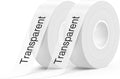 SUPVAN E10 & E11 & E16 Label Maker Tape, Transparent 2 Rolls 15mm × 6m Genuine Continuous Laminated Thermal Label Tape Refill, Waterproof Oilproof Child-Safe Durable Auto Detect Labels