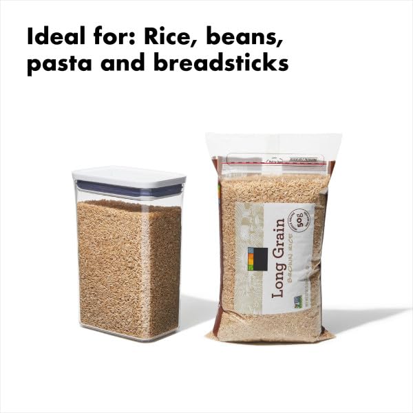 OXO Good Grips POP 2.0 Rectangular Medium Container, 2.6L, Clear/White (11234500UK)