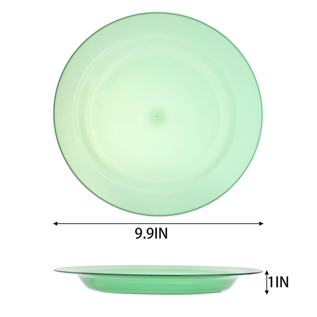 Cedilis 30 Pack Reusable Plastic Plates, 10 Inch Unbreakable Lightweight Dinner Plates, 6 Mixed Colours Round Plate for Parties, Picnics, BBQ, Weddings and Daily Use, Dishwasher Safe