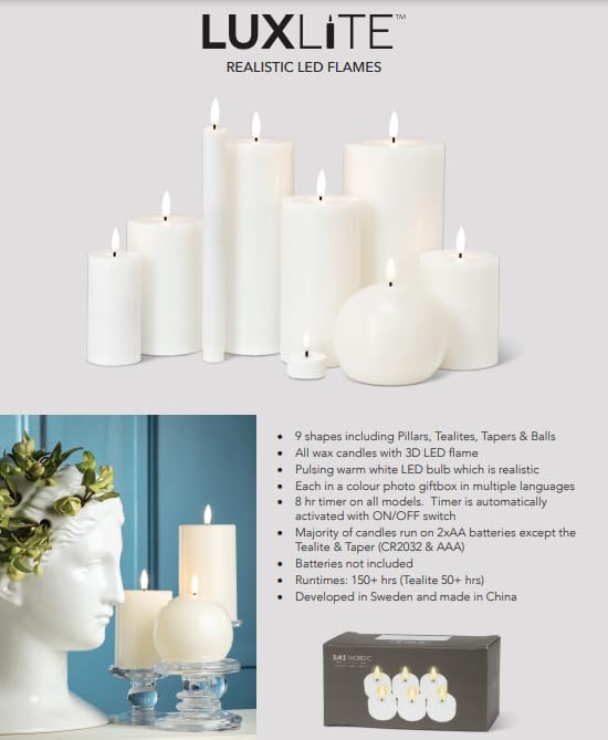 Abbott Collection Luxlite LED Flameless Wax Ball Candle - Sand (4" D)