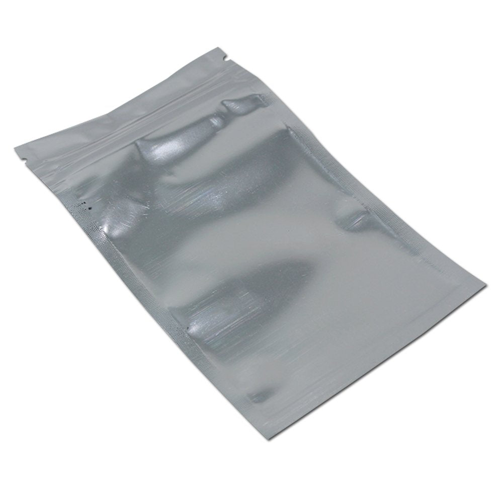 PABCK 200PCS Clear Aluminum Foil Packing Pouches for Zip Food Storage Resealable Lock Heat Sealable Zipper Lock Mylar Package Bag with Transparent Plastic Front (3.03x3.94 inches)