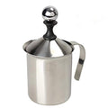 Manual Milk Frother, Stainless Steel Hand Pump Milk Foamer, Handheld Milk Frothing Pitchers,Manual Operated Milk Foam Maker for Cappuccions and Coffee Latte 14-Ounce/400ml