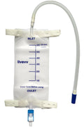 3 Pack Easy-Tap Leg Bag Urinary Drainage Bag, 600 ml with 3 18” Tubing, Anti-Reflux Valve, Cloth Straps Easy Flip Drain