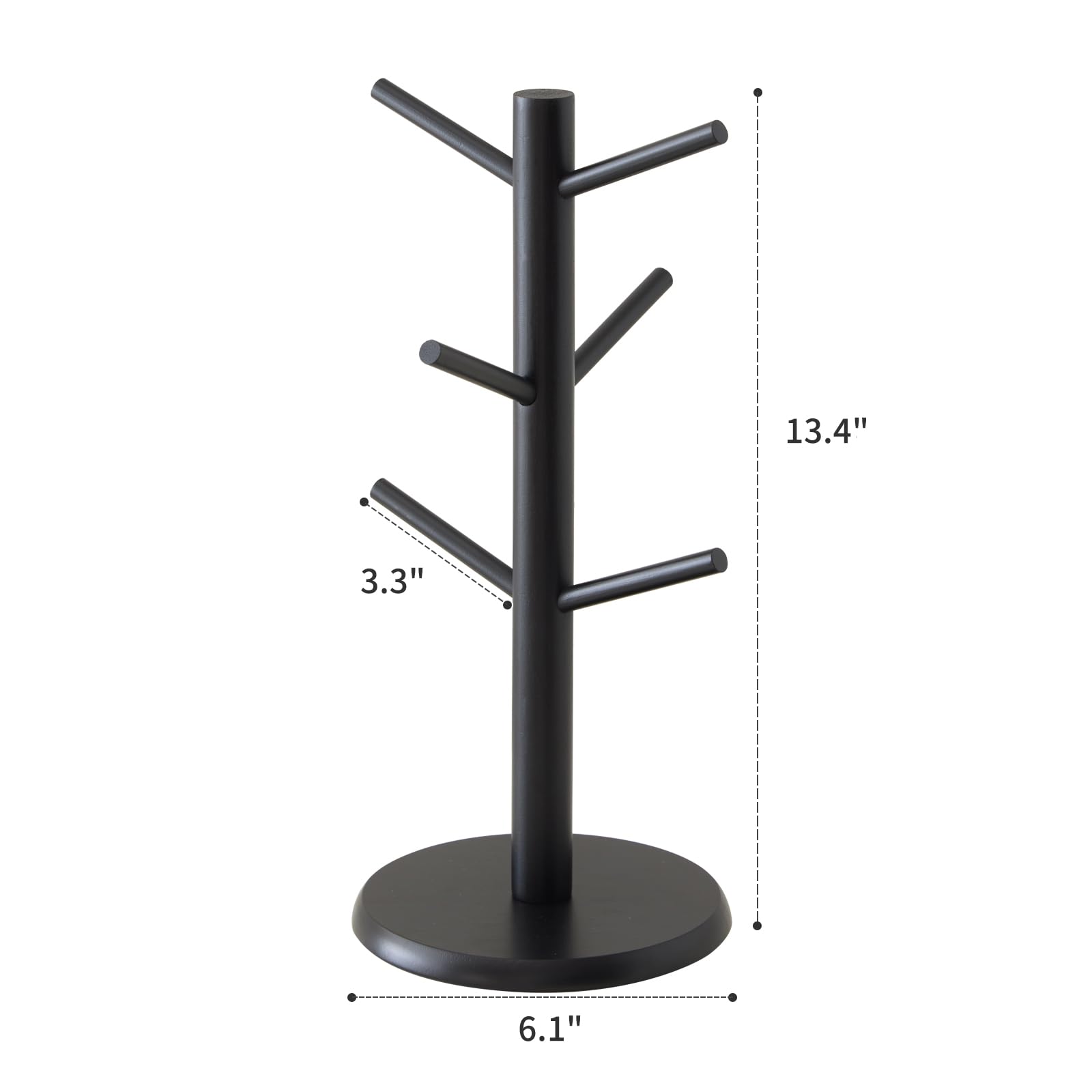 Kitsanery Mug Holder Tree, Coffee Cup Holder，Coffee Mug Tree with 6 Hooks,Home Storage Mug Hooks (Black)