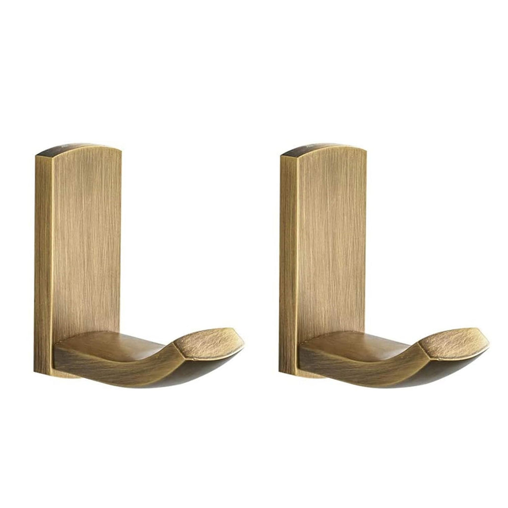 Flybath Coat Hooks Antique Brass Shower Towel Robe Hook for Hanging Bathroom Kitchen Hooks Wall Mounted, Brushed Bronze - 2 Pack