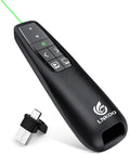 LNKOO Presentation Remote, RF 2.4GHz Wireless Presenter Green Light PowerPoint PPT Presentation clicker 2 in 1 USB and Type C Remote Control Slideshow Advancer Clicker
