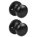 GOBEKOR 2 Pack Black Dummy Door Knobs Interior Matte Black Single Dummy Door Knob for Closet Round Dummy Knobs for French Doors Single Side Knob