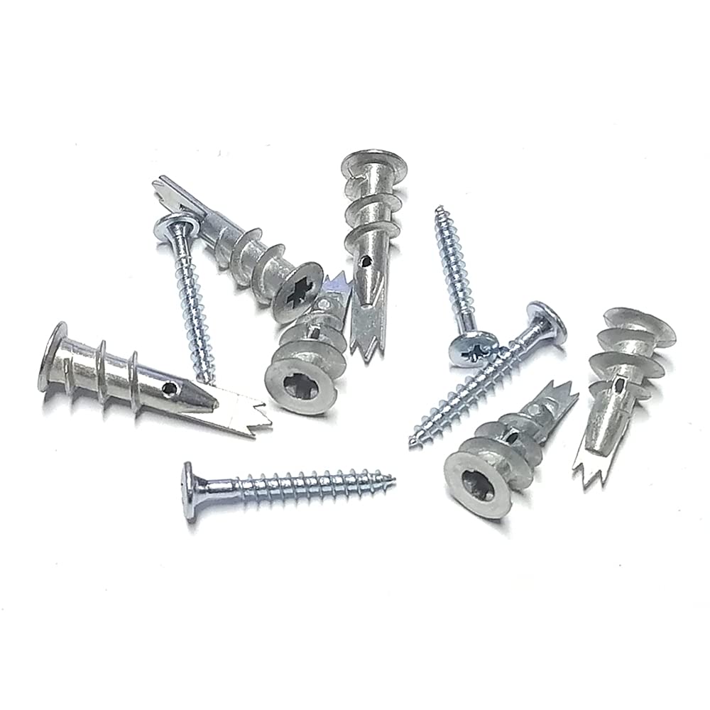 ISPINNER 140pcs Zinc Drywall Anchors Self Drilling Hollow Wall Anchors with Screws Assortment Kit (13x42mm + 15x33mm)