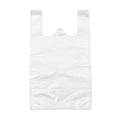 T Shirt Bags Plastic Grocery Bags with Handles for Merchandise and Supermarket, Bolsas De Plastico Para Negocio, 12 x 20 Inch (White, 200Pcs)