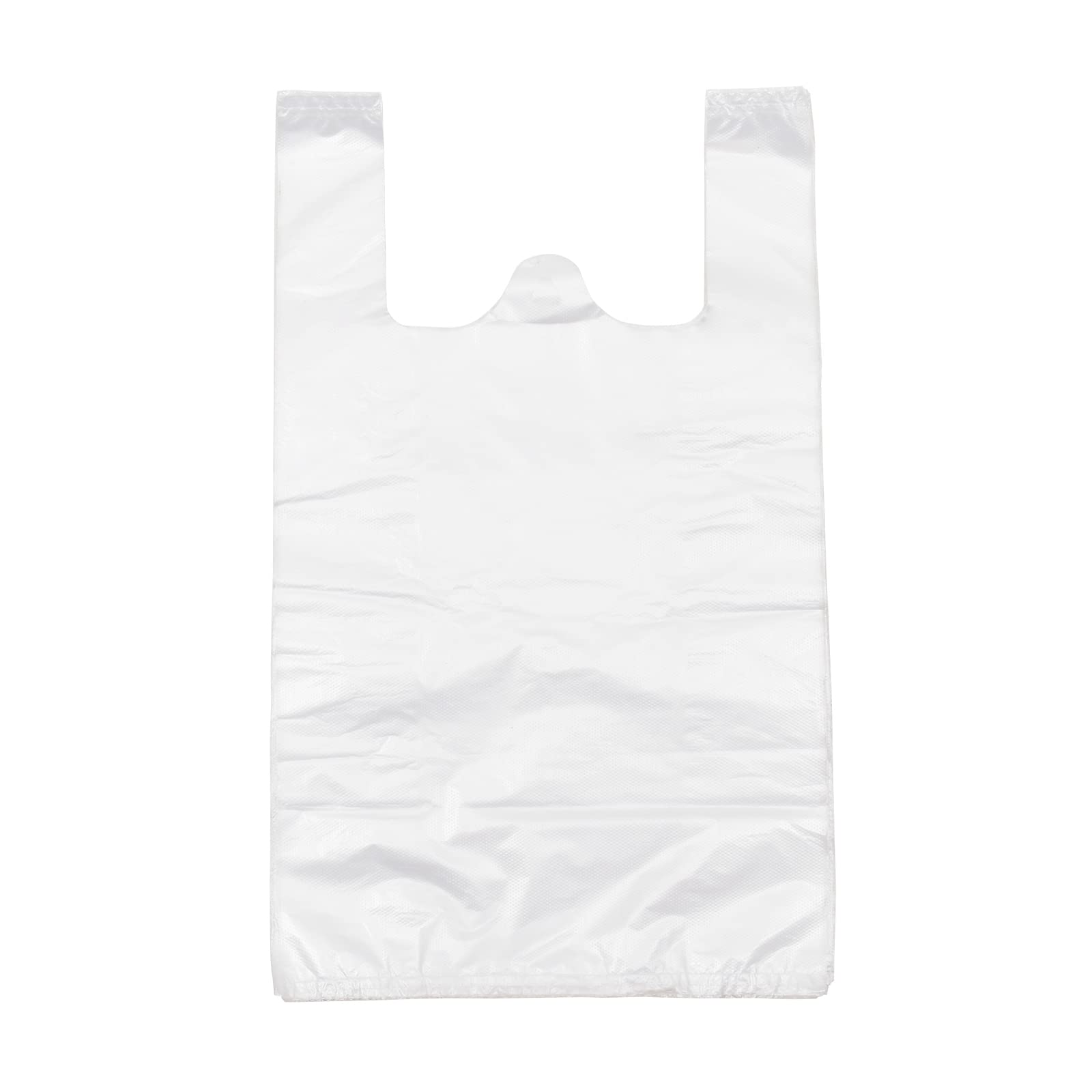 T Shirt Bags Plastic Grocery Bags with Handles for Merchandise and Supermarket, Bolsas De Plastico Para Negocio, 12 x 20 Inch (White, 200Pcs)