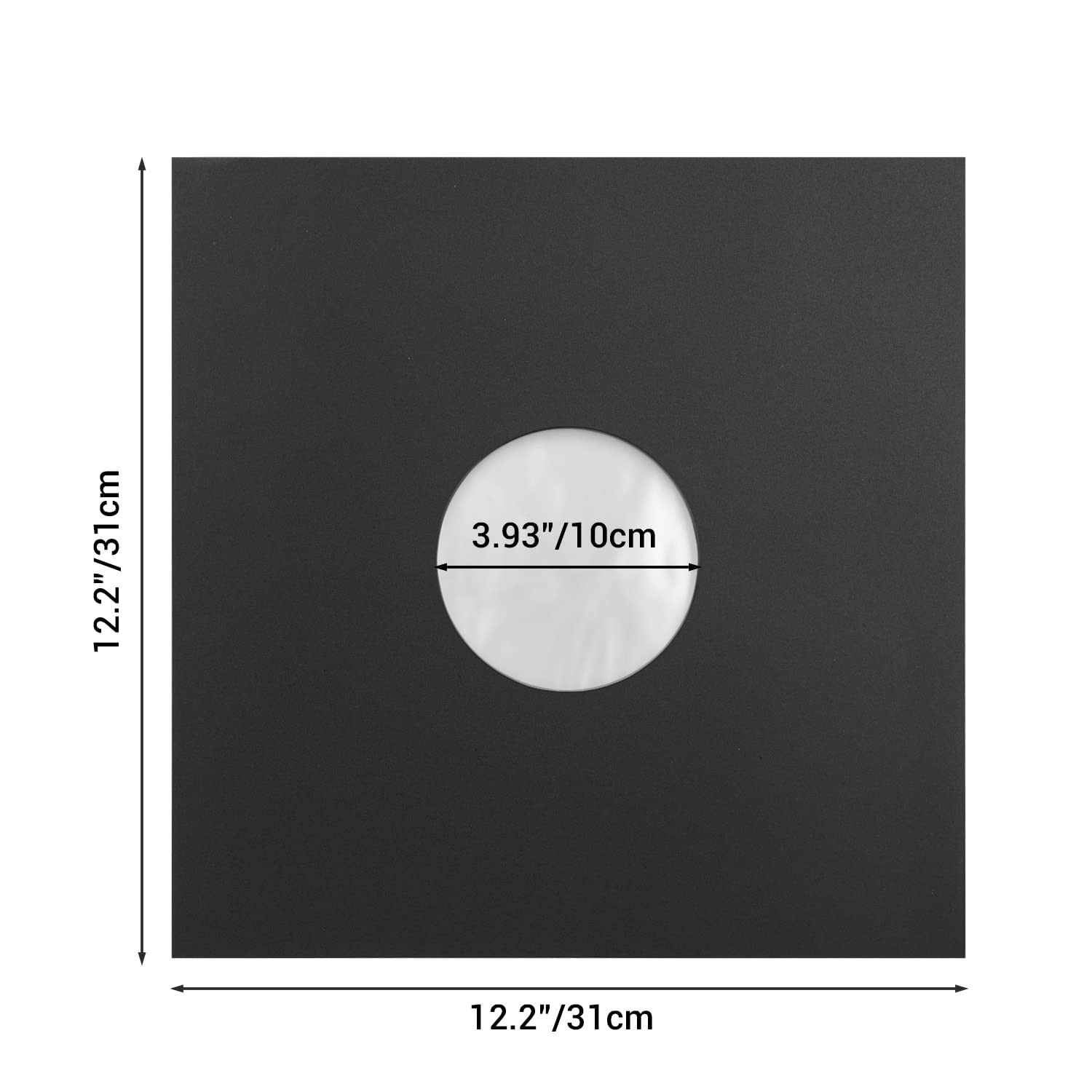 Facmogu 20PCS 12" Black Paper & Poly Lined Record Inner Sleeves for LP Vinyl Records, 110gsm Paper Record Sleeves, Anti Static Record Storage Album Covers LP Vinyl Jacket Covers for Audiophile