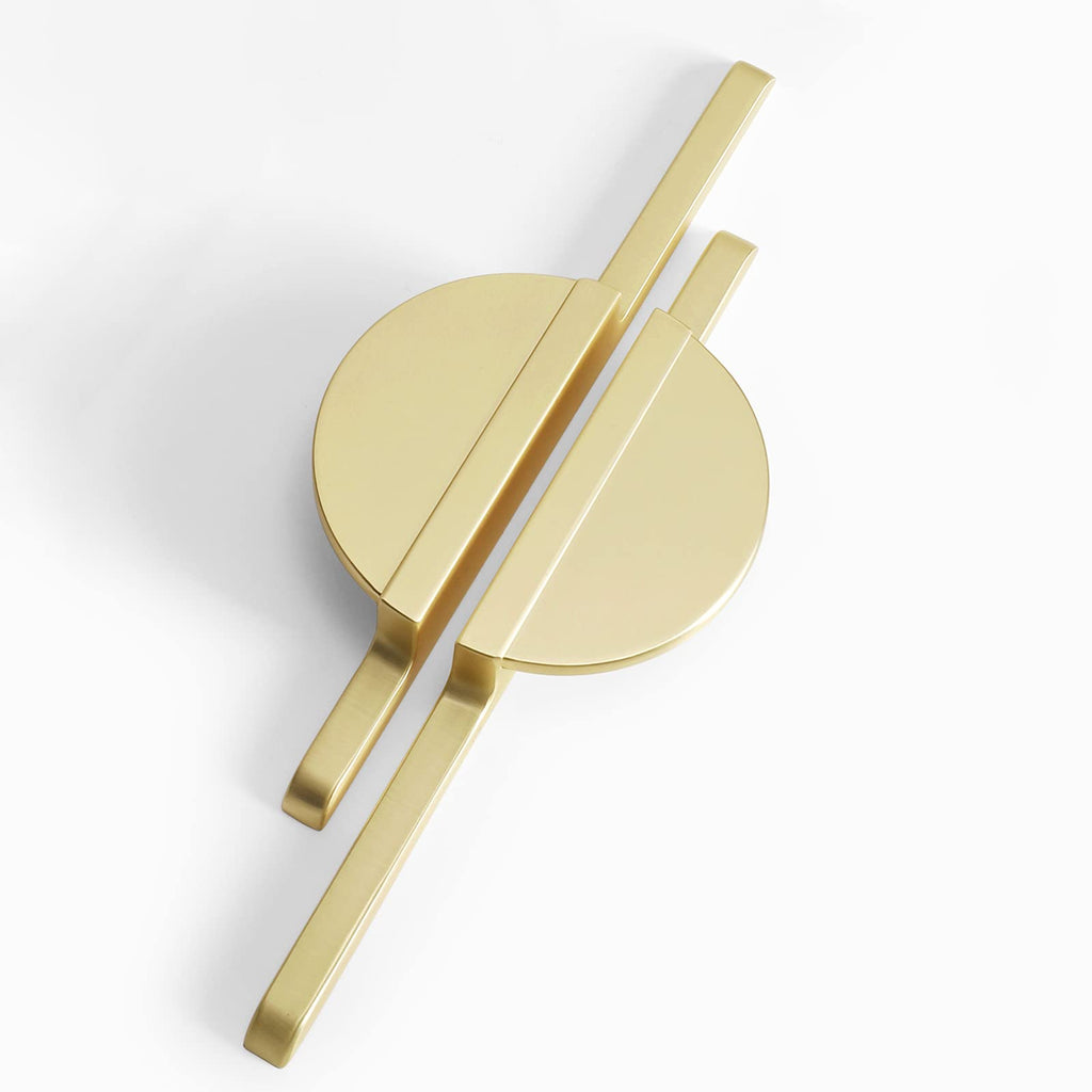 Myxekllo Gold Drawer Pulls Half Moon Drawer Pulls, Brushed Gold Cabinet Pull Handles for Kitchen Cabinet Cupboard Dresser, Hole spacing 2.5 inches 2 Pack
