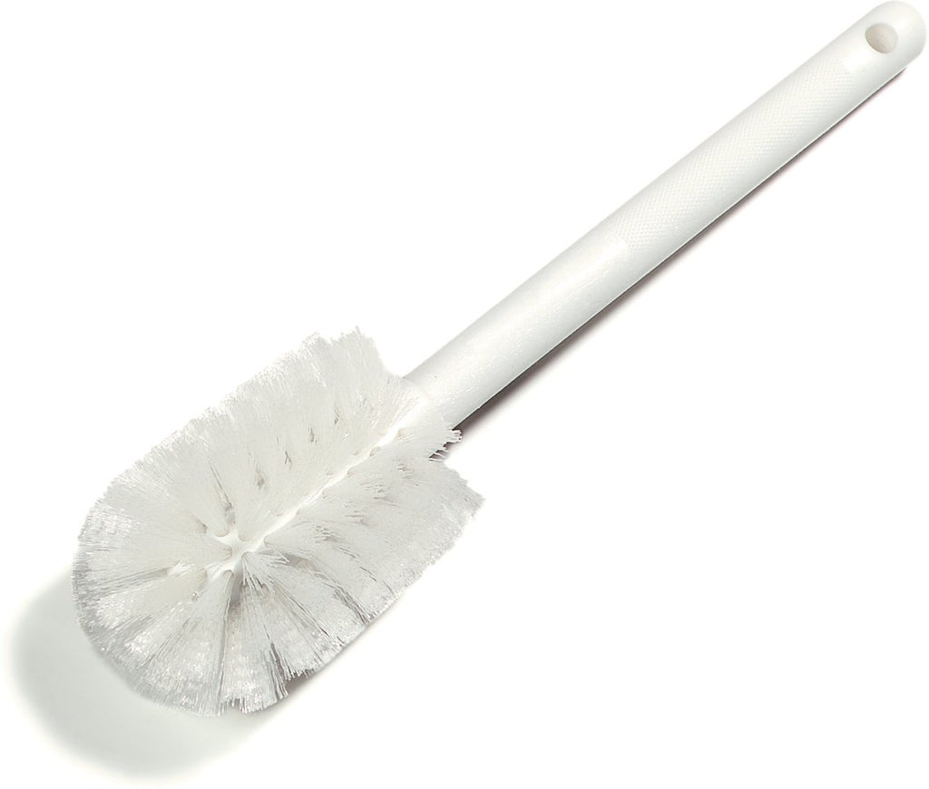 Carlisle FoodService Products Plastic Dish Brush with Handle, Soak Proof, Scrub Brush with Break Resistant Handle for Cleaning, 12 Inches, White