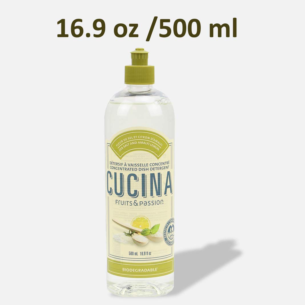 Fruits & Passion's Cucina Concentrated Dish Detergent, Sea Salt and Amalfi Lemon, 500 ml