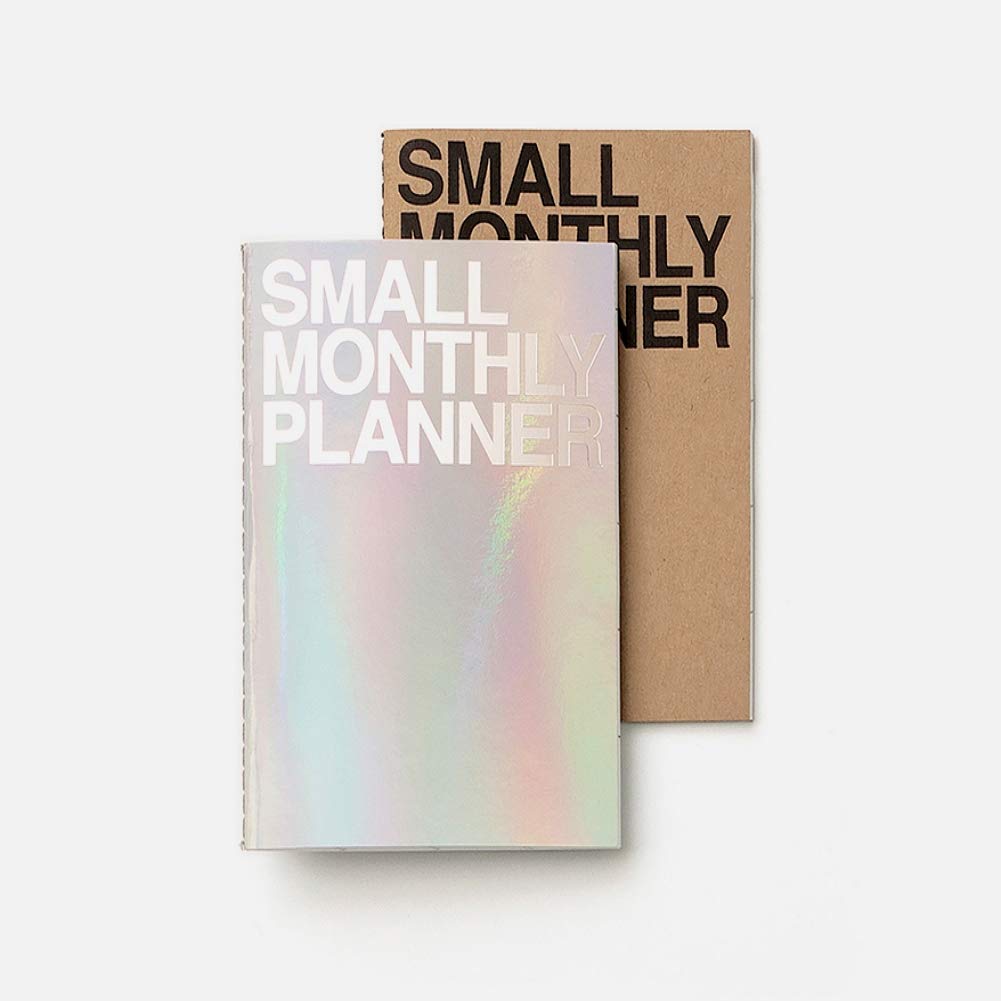 JSTORY Small Monthly Planner Set of 2 Undated Column Format Eco Friendly Customizable Handy A6 16 Months 18 Sheets Each Kraft