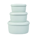 BLUE GINKGO Nesting Silicone Containers - Set of 3 Silicone Food Storage Containers | Made in Korea, BPA Free, Airtight, Dishwasher and Freezer Safe (200ml, 300ml, 600 ml) - Green