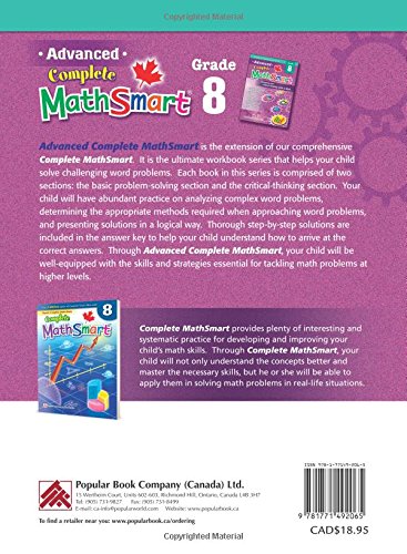 Advanced Complete MathSmart Grade 8: Advance in Math and Build Critical-Thinking Skills