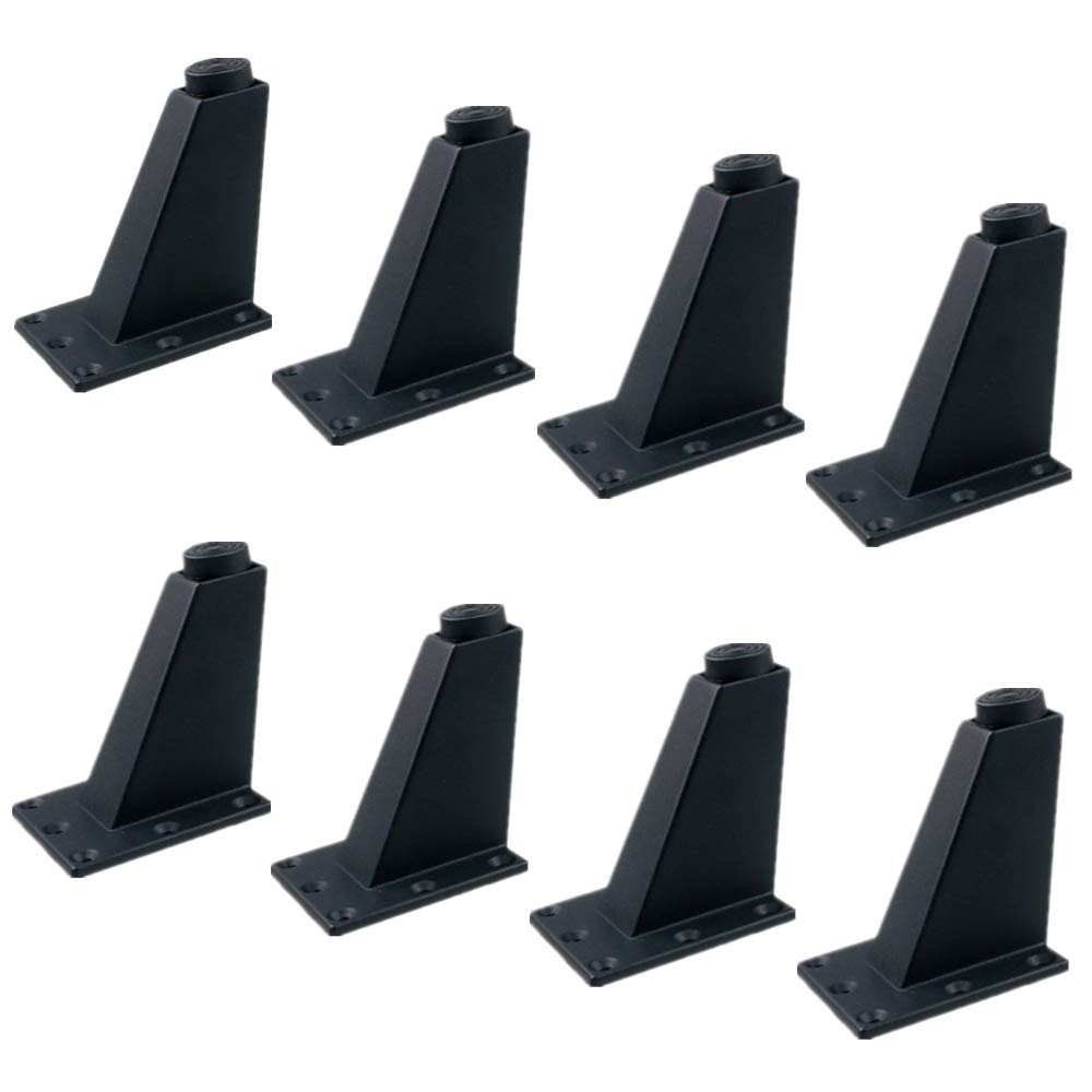 8 Pack Adjustable Furniture Metal Legs 3.62inch, Heavy Duty Table Legs Set DIY Project Legs for Chair Cupboard Sofa (Black)