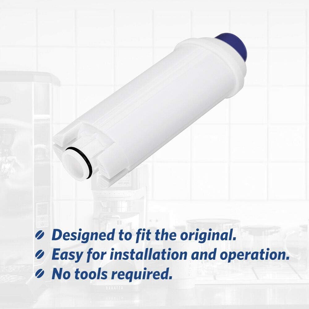 4 Pack Water Filter Replacement for DeLonghi* Filter DLSC002 ECAM 22.110,Esam,ETAM, DLS C002,SER3017,5513292811,EC680,EC800