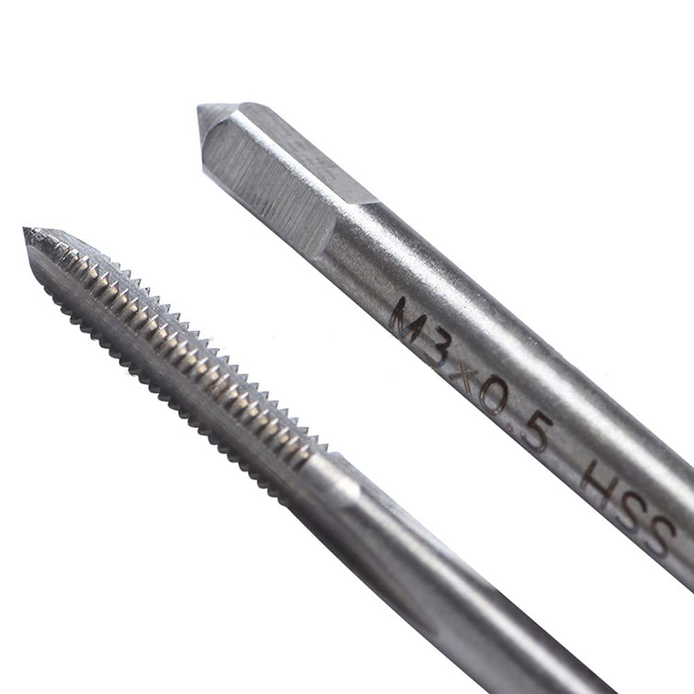 Saipor 10pcs Micro Taps Bit Small Hand Screw Thread Taps M1-M3.5 HSS Mini Metric Plug Tap Screw Tap Drill Tap Drill Set Tapping Tool with Adjustable Tap Wrench 1/16-1/4''