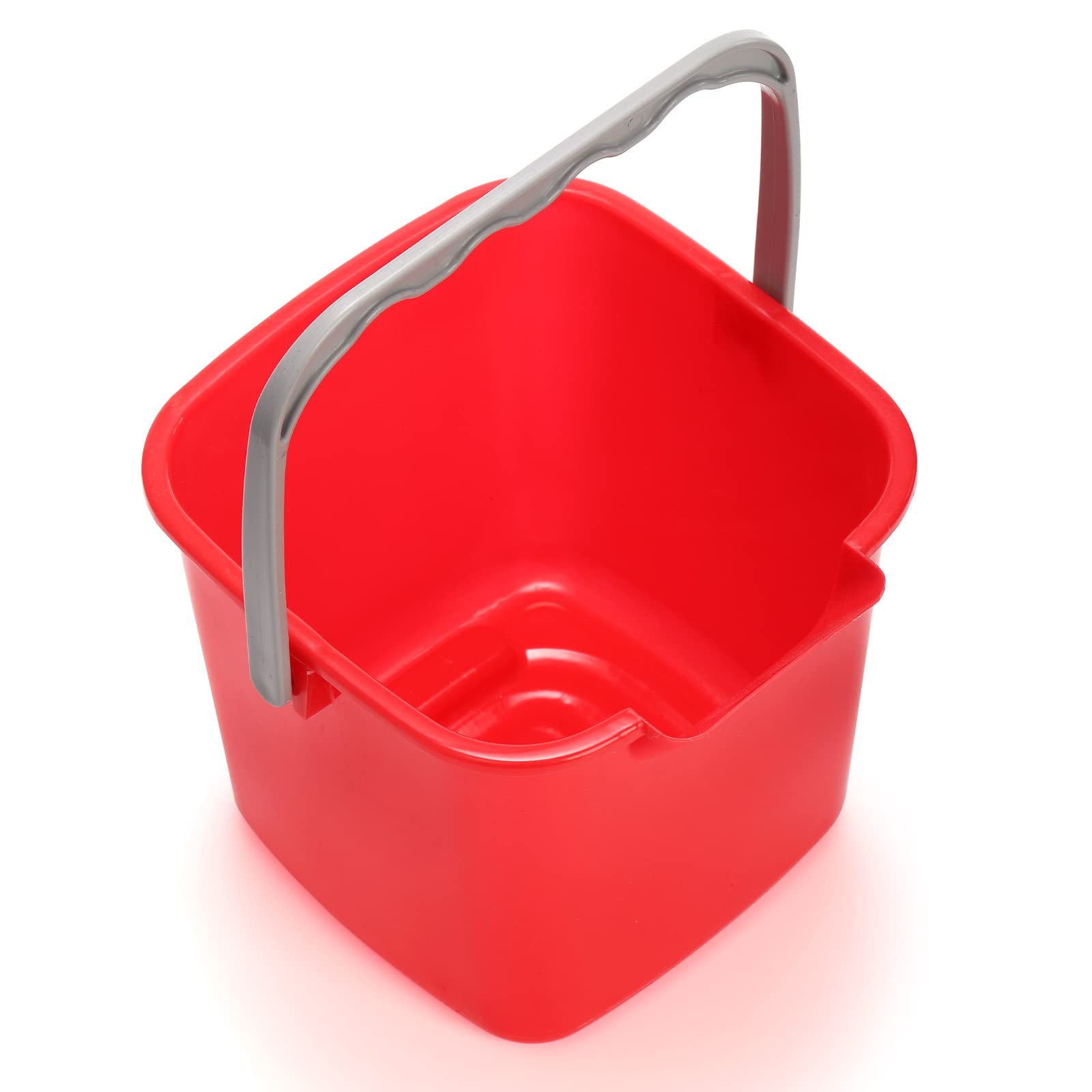 Peohud 4 Pack Sanitizing Buckets, 3 Quart Small Cleaning Pail, Square Cleaning Bucket Detergent Bucket with Spout and Handle for Home, Offices, School, Commercial Use