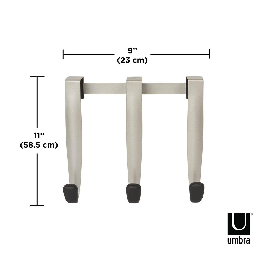 Umbra Schnook Steel Over-The-Door Multi-Hook, 3-Hook