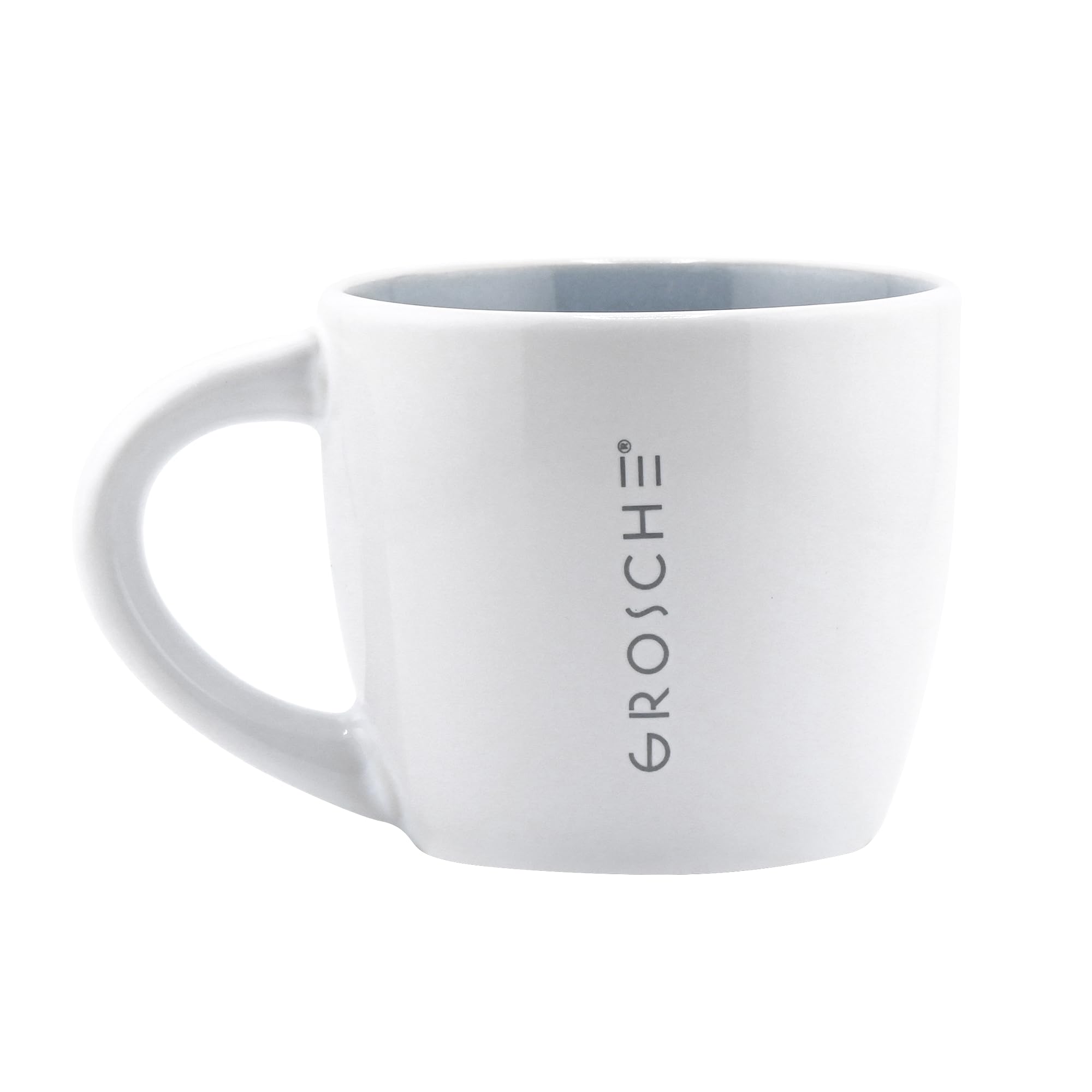Porto Crema Ceramic Espresso Cups Set of 4 – 5 oz Coffee Shot Mugs for Double Espresso, Latte – Dishwasher & Microwave Safe, Modern Stoneware Design, Modern Mug, Barista-Style - 5oz/148mL, Grey