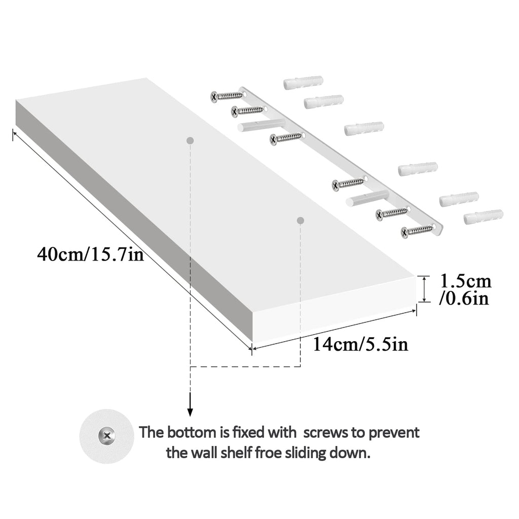 3 Pcs Floating Wooden Wall Shelves Fashion Home Living Room Bedroom Study