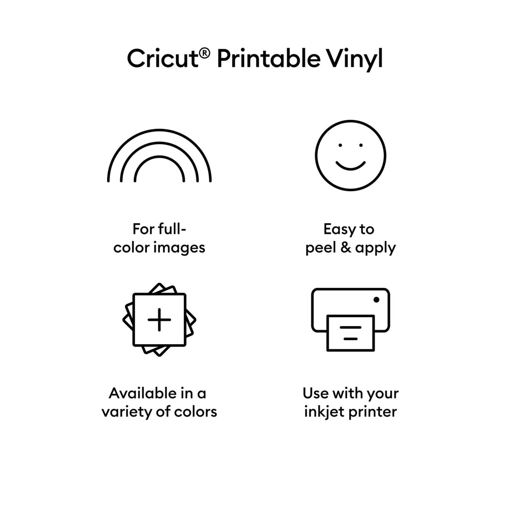 Cricut Printable Vinyl, 40 Transparent Sheets (8.5" x 11") - Compatible with Inkjet Printers - for Joy Xtra, Explore, & Maker Machines