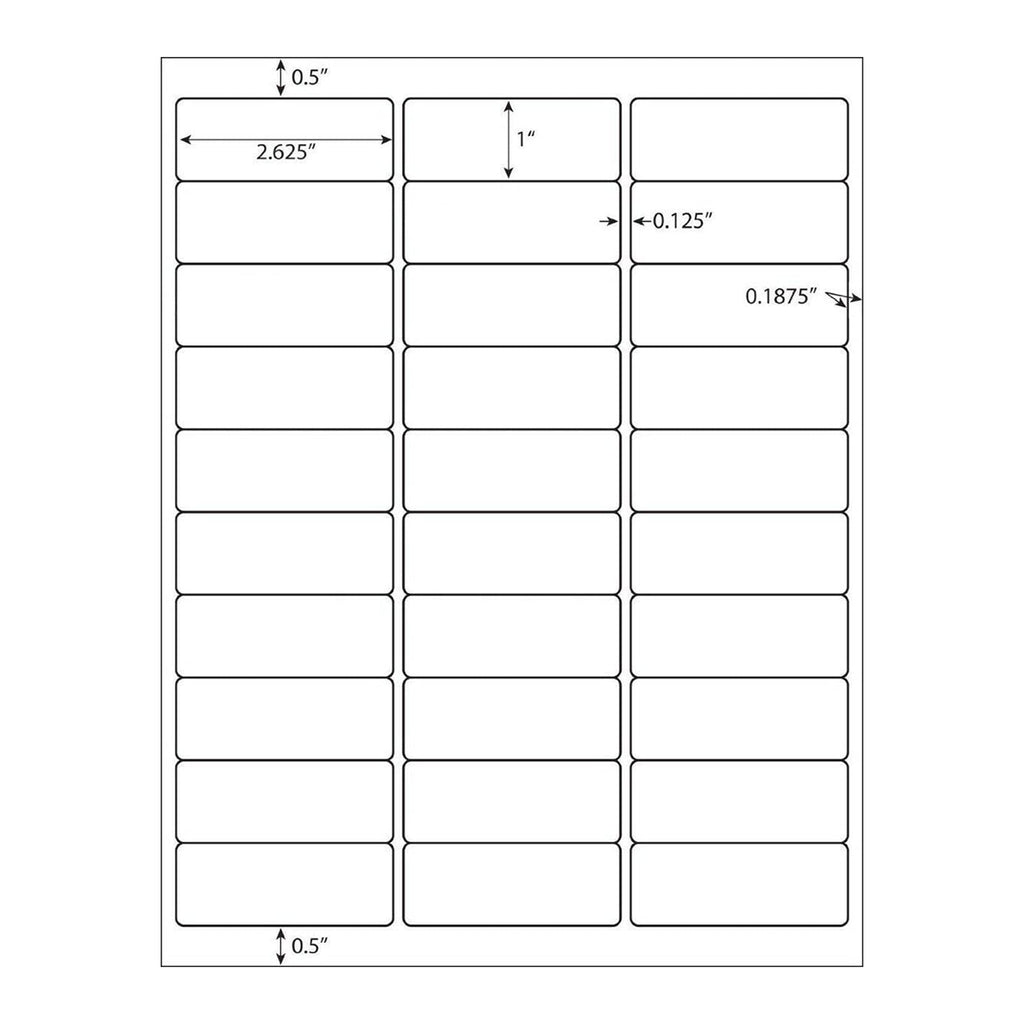 100 Sheets 3000 Labels LabelMore 30 up Labels 1" X 2-5/8" Shipping Labels Self Adhesive for Laser and Inkjet Printers 8.5" x 11" White.