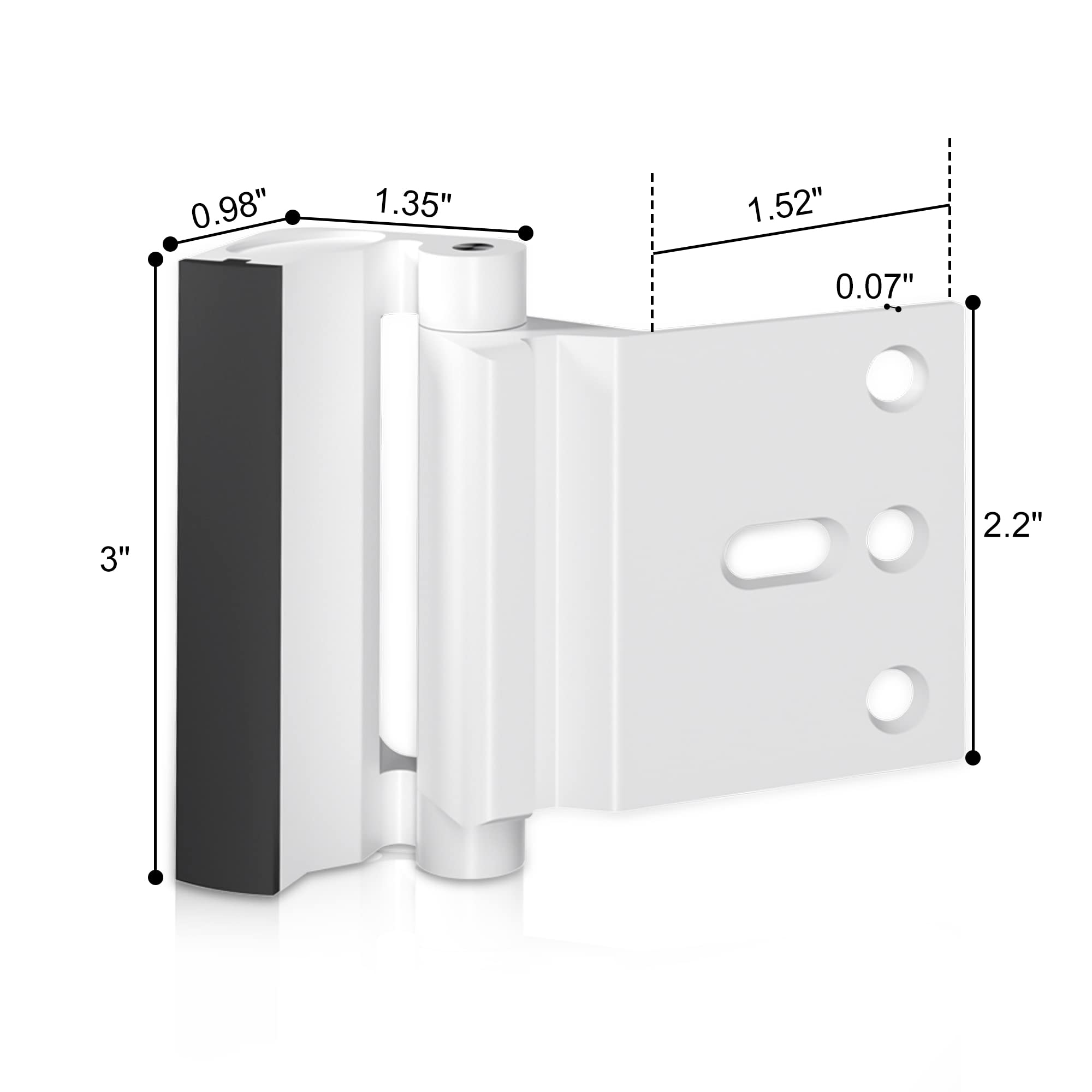Door Reinforcement Lock Withstands 800lbs of Force - Extra Door Lock for Kids Safety with 8 Screws Prevents Unauthorized Entry,Add a Door Security Lock for Home Safety & Privacy (White, 1 Pack)