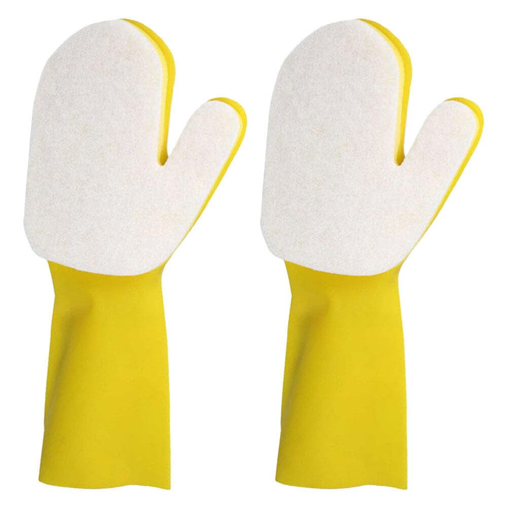 DOITOOL Reusable Household Cleaning Gloves 14.17X5.70 Inches Waterproof Non-Slip Kitchen Dishwashing Gloves Comfortable Latex Material for Home Use