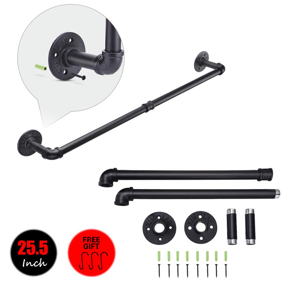 Towel Bar for Bathroom, Black Towel Bar Wall Mounted, Heavy Duty Bath Towel Bars, Rustic Iron Bath Towel Rack Bathroom Hardware, 33.4 inch