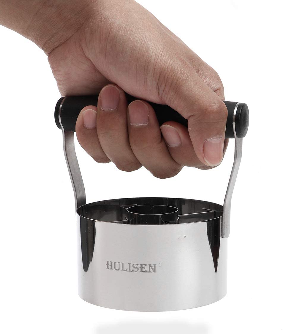 HULISEN Donut Cutter, Round Doughnut Cutter with Soft Grip Handle, Bonus Small Biscuit Cutter, Professional Baking Dough Tools