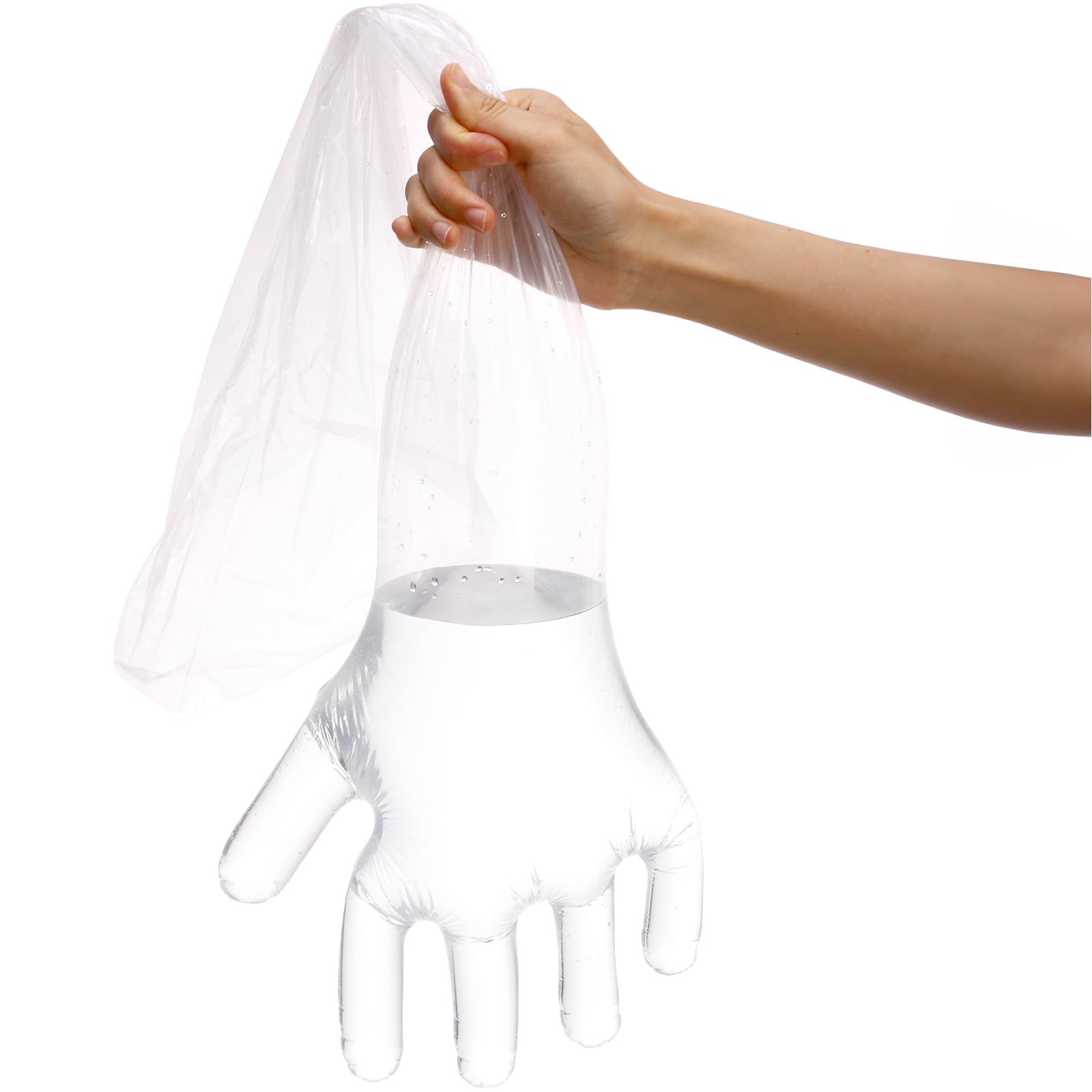 Okllen 100 Pcs Disposable Plastic Gloves, 35 Inch Long Arm Gloves Dressing Gutting Glove, Waterproof Veterinary Insemination Glove for Field Dressing House Cleaning Gardening, Transparent