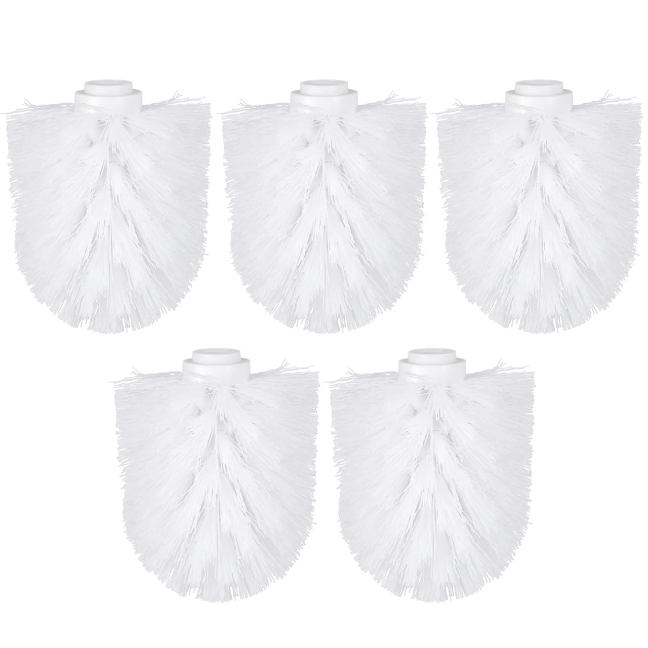 SHOWERORO Toilet Brush Replacement Head Round Ball Shape Plastic Bathroom Cleaner Fits Standard Handles Easy Install Odor Resistant