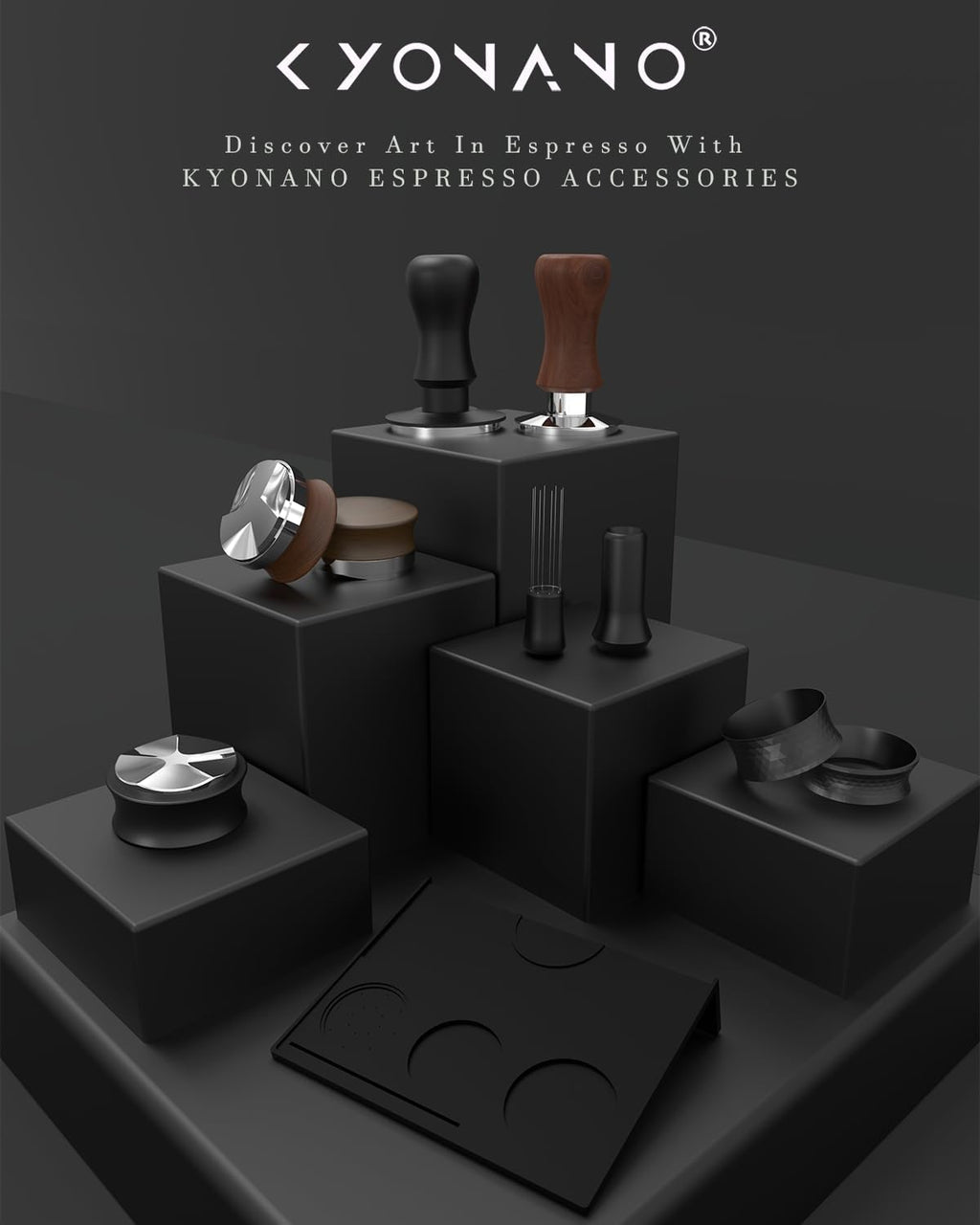 KYONANO 53.3mm Espresso Coffee Tamper, 30lb Spring-Loaded Calibrated Tamper with 304 Stainless Steel, Anodized Aluminum Handle, Barista Tamper Compatible with Breville Espresso Coffee Machine