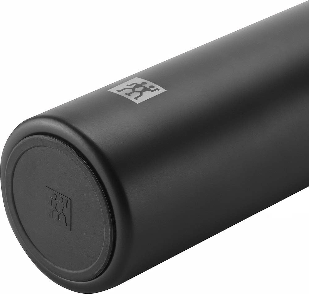 ZWILLING Thermo Vacuum Insulated Stainless Steel Beverage Flask 450ML - Reusable Water Bottle, Travel Mug, Leak Proof Lid, Double Wall Insulation, Mug for Coffee and Tea, Dishwasher Safe -Black