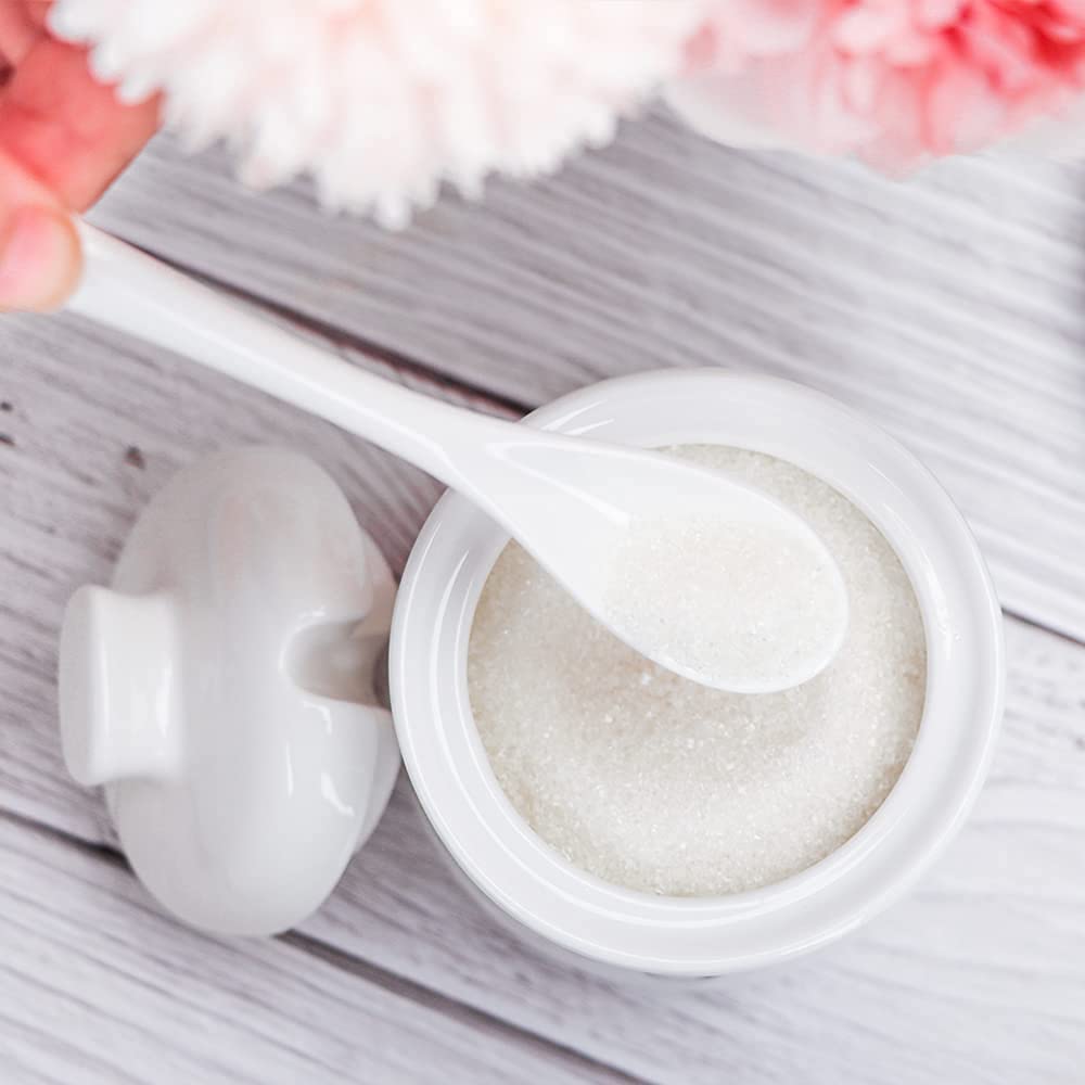Swetwiny Porcelain Sugar Bowl with Lid and Spoon, 12 Ounces Ceramic Sugar Storage Jar Sugar Dispenser, White Seasoning Container for Home and Kitchen (Sugar)