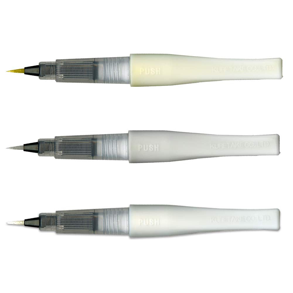 Kuretake ZIG Wink of Stella Brush II, Christmas Sparkle Glitter pen (Gold, Silver, Clear), Shimmer and Sparkle pens, for Card Making, Craft, Made in Japan