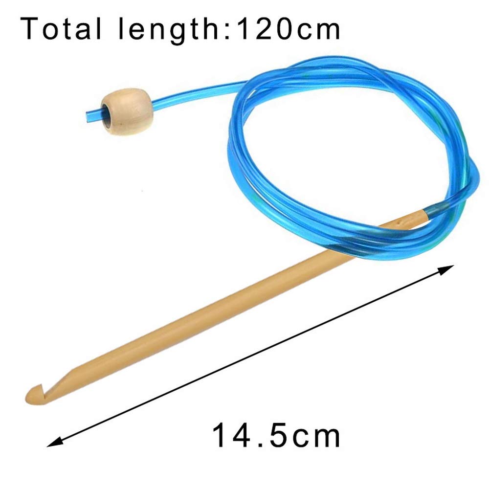 23 Pcs Tunisian Crochet Hooks Set, 11 Aluminum Tunisian Crochet Hook and 12 Tunisian Bamboo Crochet Hook with Cable & Beads Stocking Stuffers for Beginners, Size 2-10mm