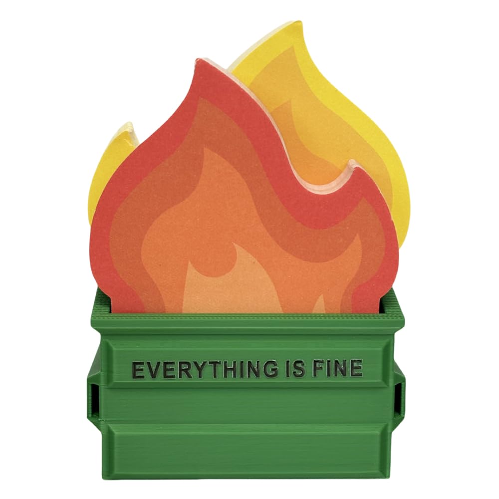 Garbage Can Fire Sticky Notes Office Supplies Fire Notepads Desk Accessories Funny White Elephant Gifts for Coworker Boss Teacher Women Men Adult 300 Sheets