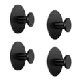 Adhesive Hooks 4 Pack LJLink Round Modern Coat Hook Matte Black Stainless Steel Wall Hooks Towel Hanger for Kitchen Bathroom