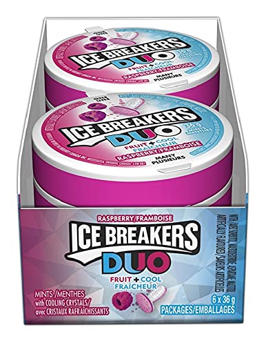 ICE BREAKERS Duo Fruit and Cool Raspberry Mints, Mint Candy, 36g (6 Count)