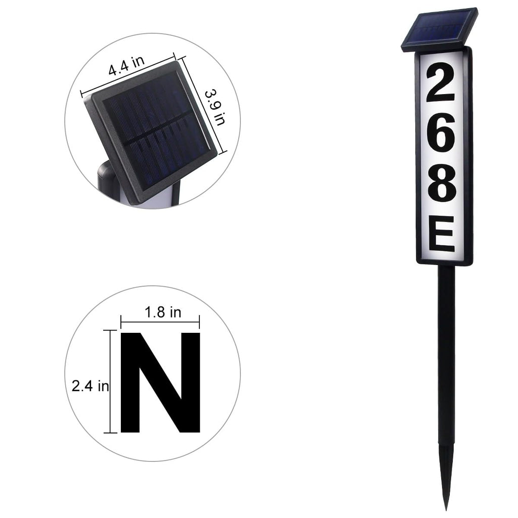 Solar Address Sign Lighted Solar House Numbers for Outside Address Plaques for House Address Sign Numbers for Address, Yard, Garden, Driveway, Outdoor