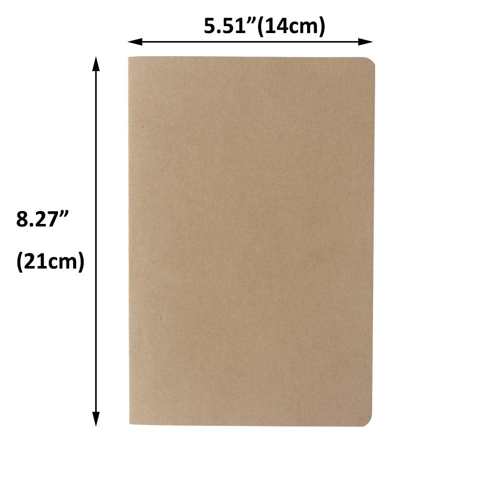 zmybcpack 12 Pack A5 Dot Grid Paper Notebook, Kraft Cover Dotted Subject Notebook, Dot Grid Bullet Journal -30 Sheets/60 Dot Pages，8.25"x5.5"