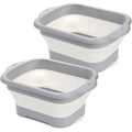 Nicunom 2 Pack Collapsible Wash Basin with Drain Plug, 11L Large Collapsible Dish Tub Portable Sink Dish Basin Foldable Dishpan Space Saving for Kitchen, RV, Camping Dish Washing Tub